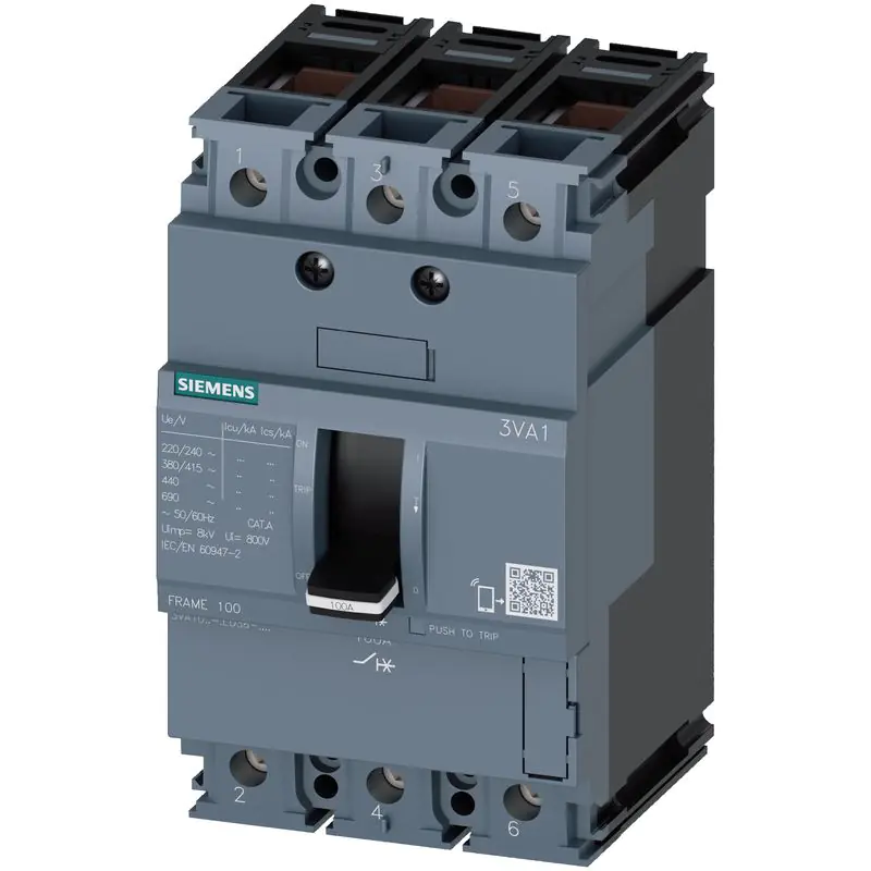 3 автоматических выключателя в литом корпусе мощностью 3 ВА до 1600 А, IEC Siemens 3VA1010-3ED36-0AA0
