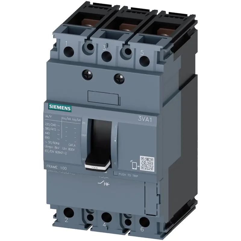 3 автоматических выключателя в литом корпусе мощностью 3 ВА до 1600 А, IEC Siemens 3VA1010-3ED32-0AA0