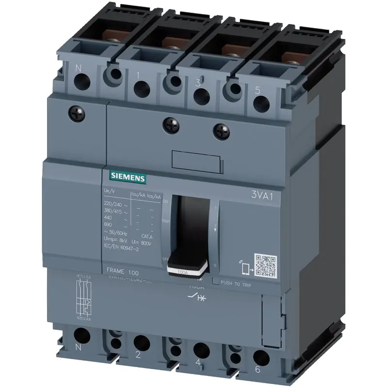 3 автоматических выключателя в литом корпусе мощностью 3 ВА до 1600 А, IEC Siemens 3VA1010-2ED42-0AA0
